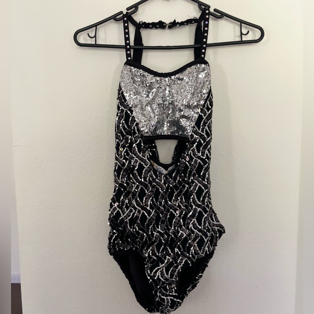 Black/Silver Sequin Leotard